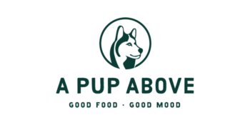 a pup above nee logo header