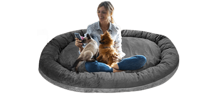 HappyCare Textiles Human Size Corduroy Plush Bolster Dog & Cat Bed