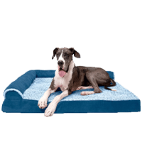 FurHaven Two-Tone Deluxe Chaise Dog Bed